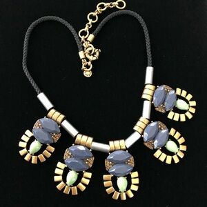 J Crew Mixed Metal Statement Necklace Boho Tribal